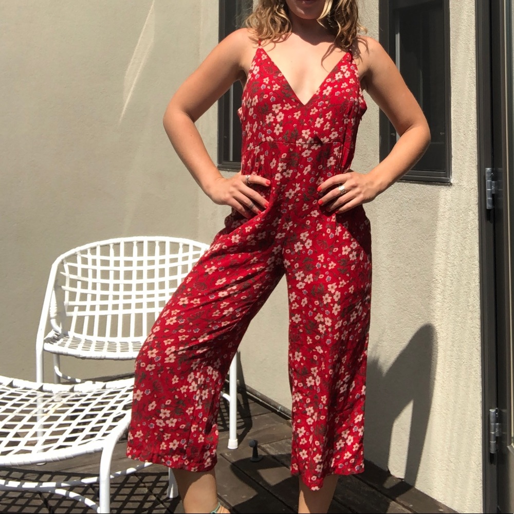 Beautiful Red Floral Jumpsuit